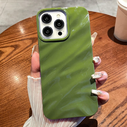 For iPhone 16 Pro Solid Color Wave Texture TPU Phone Case(Green) - iPhone 16 Pro Cases by buy2fix | Online Shopping UK | buy2fix