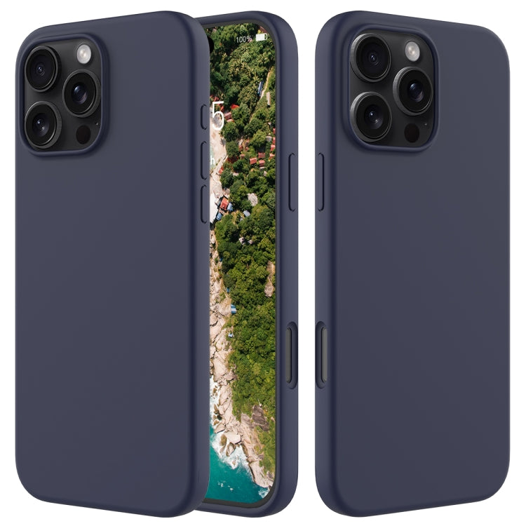 For iPhone 16 Pro Solid Color Silicone Phone Case(Midnight Blue) - More iPhone Cases by buy2fix | Online Shopping UK | buy2fix