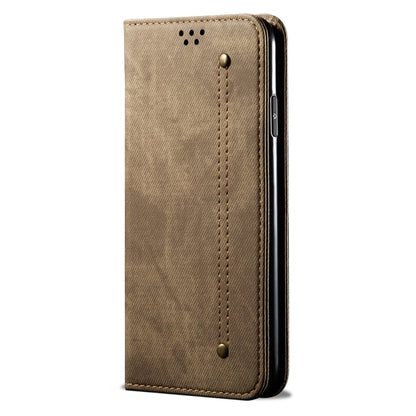 For vivo X100 Denim Texture Flip Leather Phone Case(Khaki) - X100 Cases by imak | Online Shopping UK | buy2fix