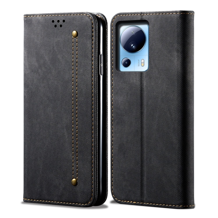 For Xiaomi 13 Lite / Civi 2 Denim Texture Flip Leather Phone Case(Black) - 13 Lite Cases by buy2fix | Online Shopping UK | buy2fix