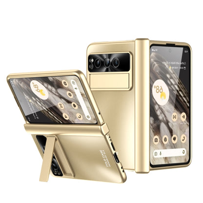 For Google Pixel Fold Integrated Electroplating Folding All-inclusive Phone Case with Pen Slot & Hinge(Gold) - Google Cases by buy2fix | Online Shopping UK | buy2fix