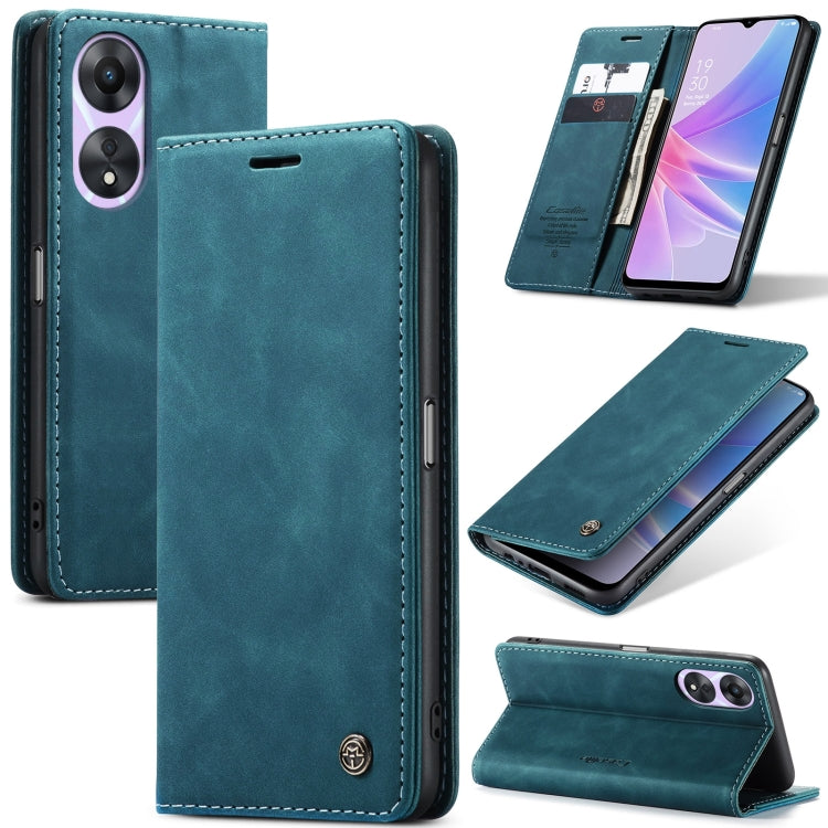 For OPPO A58 5G / A58X 5G CaseMe 013 Multifunctional Horizontal Flip Leather Phone Case(Blue) - OPPO Cases by CaseMe | Online Shopping UK | buy2fix