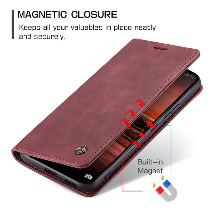 For Xiaomi Redmi Note 13 4G CaseMe 013 Multifunctional Horizontal Flip Leather Phone Case(Wine Red) - Xiaomi Cases by CaseMe | Online Shopping UK | buy2fix