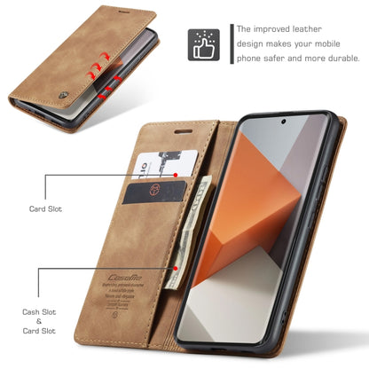 For Xiaomi Redmi Note 13 Pro+ CaseMe 013 Multifunctional Horizontal Flip Leather Phone Case(Brown) - Xiaomi Cases by CaseMe | Online Shopping UK | buy2fix