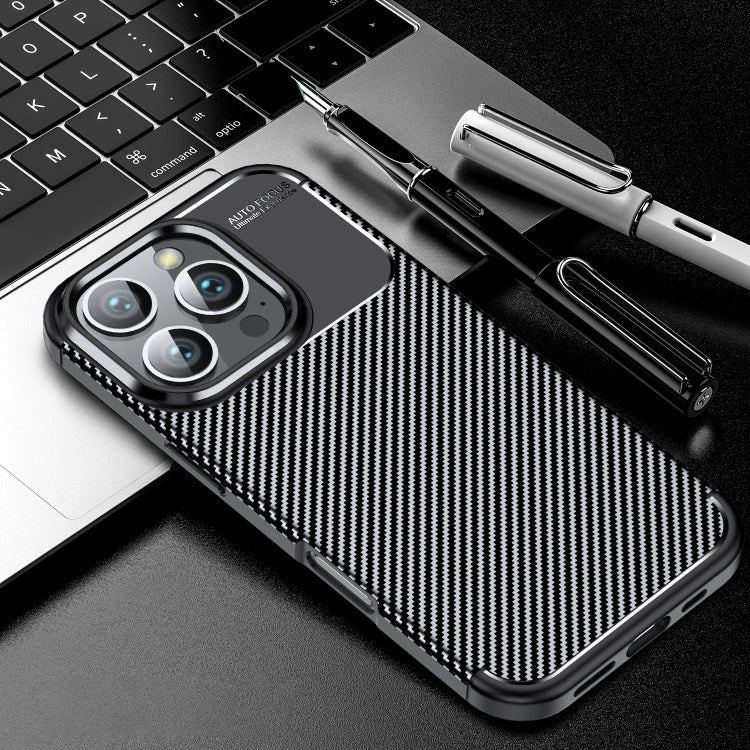 For iPhone 16 Pro Max Carbon Fiber Texture Shockproof TPU Phone Case(Black) - iPhone 16 Pro Max Cases by buy2fix | Online Shopping UK | buy2fix