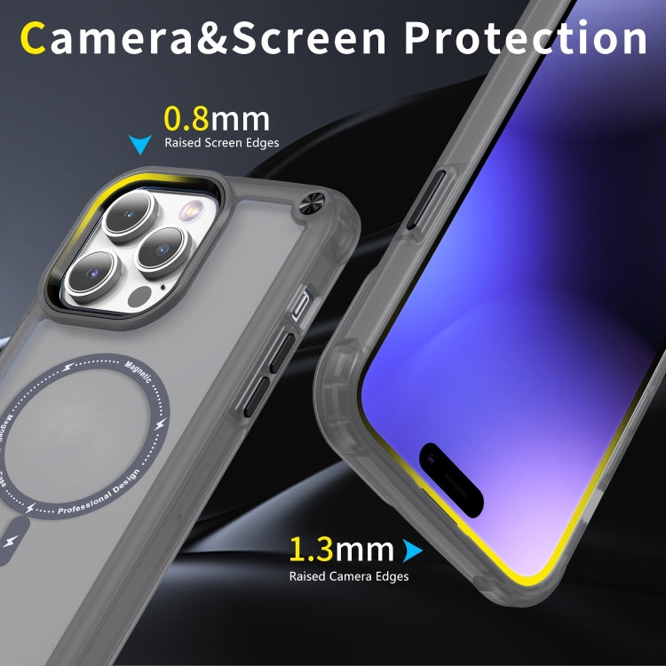 For iPhone 16 Pro Max Skin Feel TPU + PC MagSafe Magnetic Phone Case(Transparent Black) - iPhone 16 Pro Max Cases by buy2fix | Online Shopping UK | buy2fix