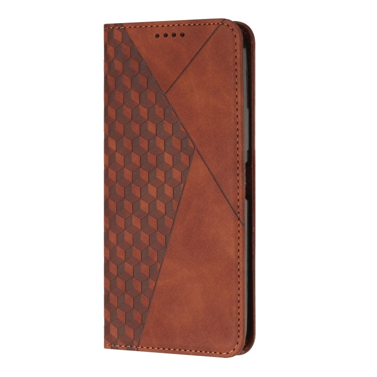 For Xiaomi Redmi K70 / K70 Pro Diamond Splicing Skin Feel Magnetic Leather Phone Case(Brown) - K70 Pro Cases by buy2fix | Online Shopping UK | buy2fix