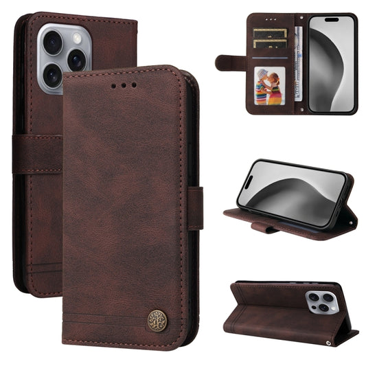 For iPhone 16 Pro Max Skin Feel Life Tree Leather Phone Case(Brown) - iPhone 16 Pro Max Cases by buy2fix | Online Shopping UK | buy2fix