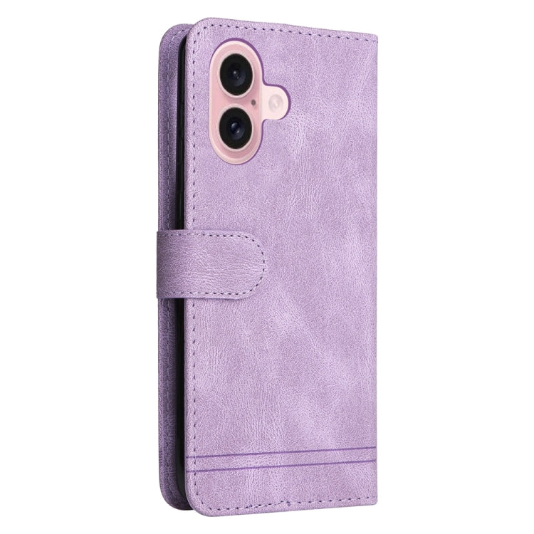 For iPhone 16 Skin Feel Life Tree Leather Phone Case(Purple) - iPhone 16 Cases by buy2fix | Online Shopping UK | buy2fix