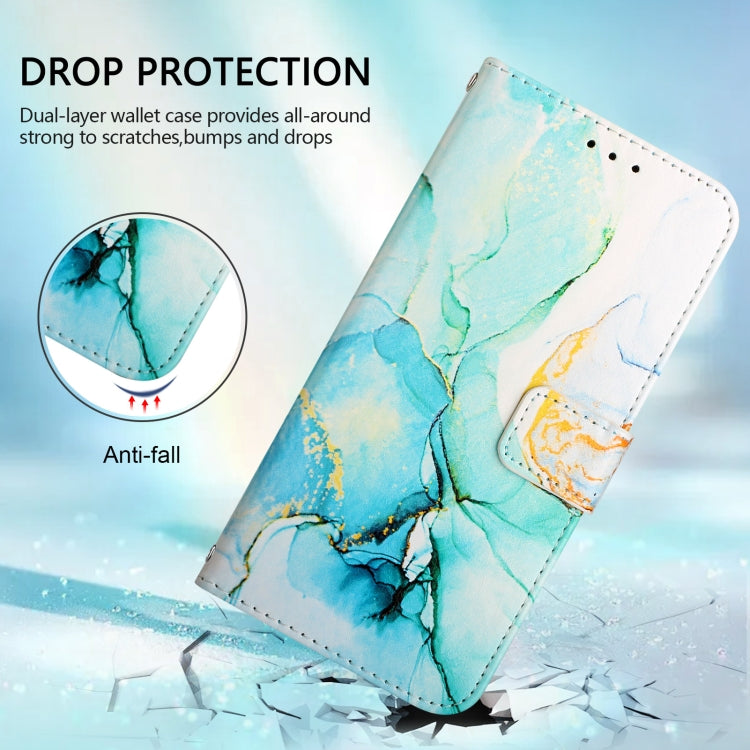 For iPhone SE 2024 PT003 Marble Pattern Flip Leather Phone Case(Green LS003) - More iPhone Cases by buy2fix | Online Shopping UK | buy2fix