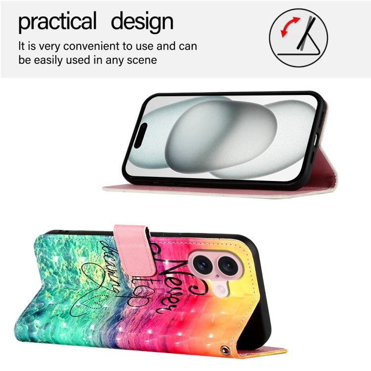 For iPhone 16 3D Painting Horizontal Flip Leather Phone Case(Chasing Dreams) - iPhone 16 Cases by buy2fix | Online Shopping UK | buy2fix