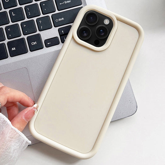 For iPhone 16 Pro Shockproof Frame Frosted TPU Phone Case(Beige) - iPhone 16 Pro Cases by buy2fix | Online Shopping UK | buy2fix