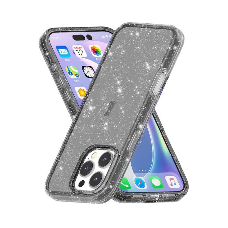 For iPhone 16 Pro Shockproof Terminator Glitter Powder Phone Case(Black) - iPhone 16 Pro Cases by buy2fix | Online Shopping UK | buy2fix