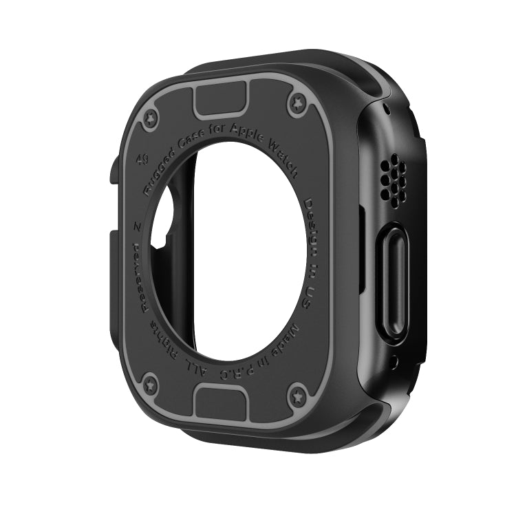 For Apple Watch Ultra 49mm 2-in-1 PC Hybrid TPU Armor Watch Case(Black) - Watch Cases by buy2fix | Online Shopping UK | buy2fix