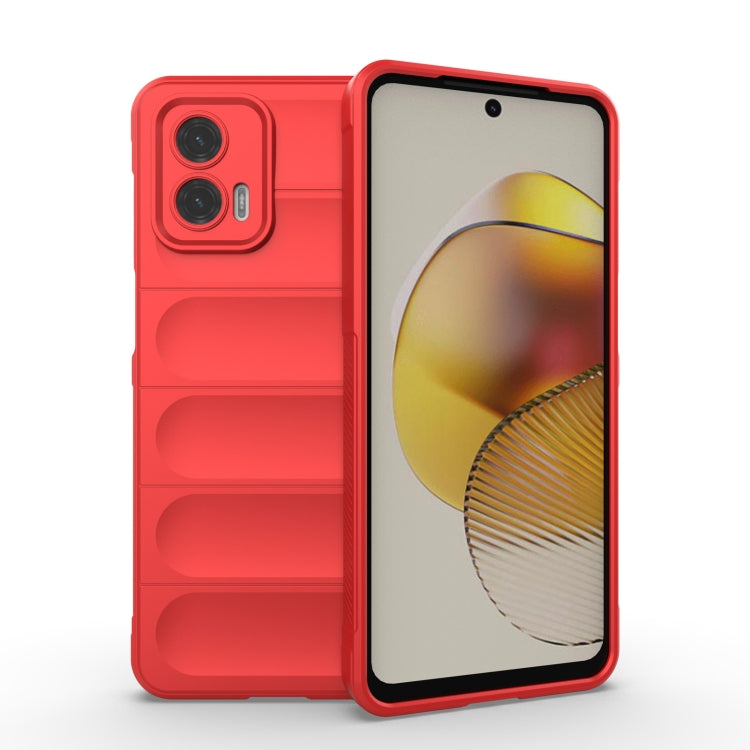 For Motorola Moto G73 5G Magic Shield TPU + Flannel Phone Case(Red) - Motorola Cases by buy2fix | Online Shopping UK | buy2fix