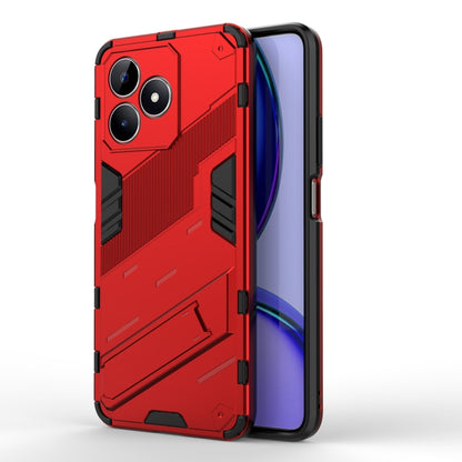 For Realme C53 4G Punk Armor 2 in 1 PC + TPU Phone Case with Holder(Red) - Realme Cases by buy2fix | Online Shopping UK | buy2fix