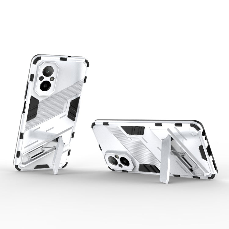 For Realme C67 4G Global Punk Armor 2 in 1 PC + TPU Phone Case with Holder(White) - Realme Cases by buy2fix | Online Shopping UK | buy2fix