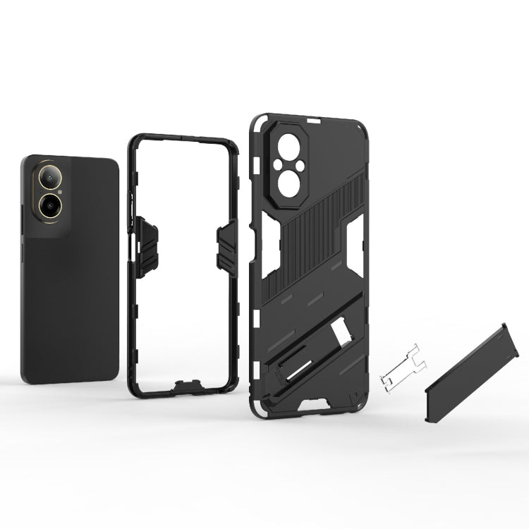 For Realme C67 4G Global Punk Armor 2 in 1 PC + TPU Phone Case with Holder(Orange) - Realme Cases by buy2fix | Online Shopping UK | buy2fix