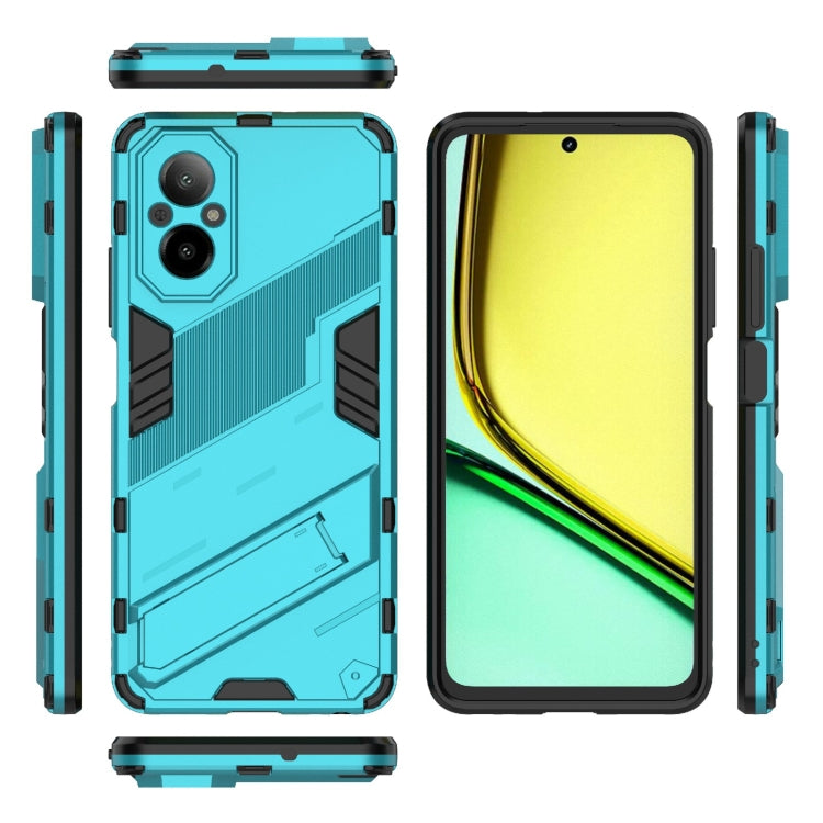 For Realme C67 4G Global Punk Armor 2 in 1 PC + TPU Phone Case with Holder(Blue) - Realme Cases by buy2fix | Online Shopping UK | buy2fix