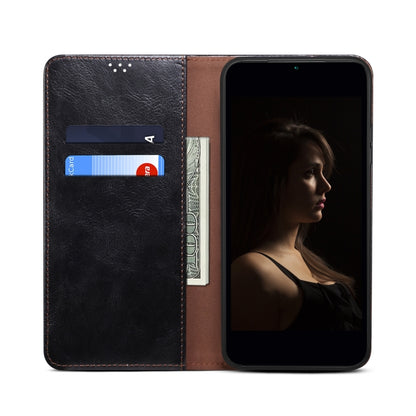 For Samsung Galaxy M55 5G Oil Wax Crazy Horse Texture Leather Phone Case(Black) - Galaxy Phone Cases by buy2fix | Online Shopping UK | buy2fix