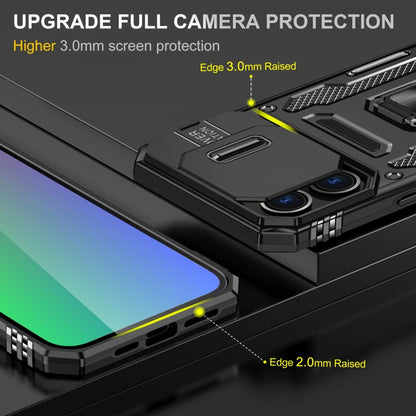 For iPhone 16 Pro Max Armor PC + TPU Camera Shield Phone Case(Black) - iPhone 16 Pro Max Cases by buy2fix | Online Shopping UK | buy2fix