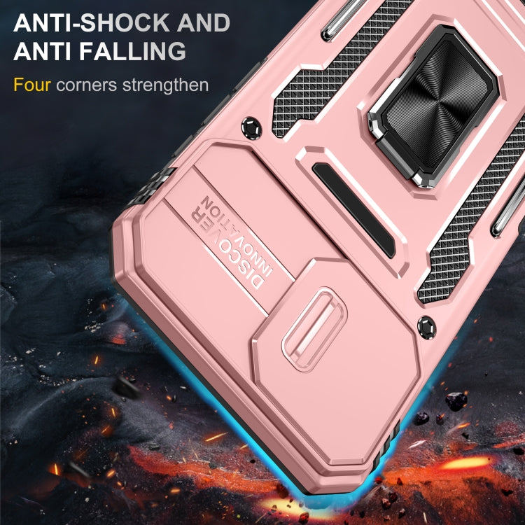 For iPhone 16 Plus Armor PC + TPU Camera Shield Phone Case(Rose Gold) - iPhone 16 Plus Cases by buy2fix | Online Shopping UK | buy2fix