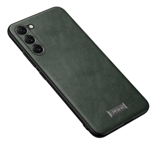 For Samsung Galaxy S23+ 5G SULADA Shockproof TPU + Handmade Leather Phone Case(Green) - Galaxy S23+ 5G Cases by SULADA | Online Shopping UK | buy2fix