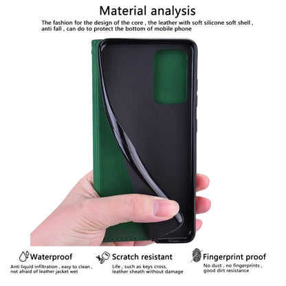 For Xiaomi Redmi Note 13 4G Frosted Business Magnetic Horizontal Flip PU Phone Case(Green) - Note 13 Cases by buy2fix | Online Shopping UK | buy2fix
