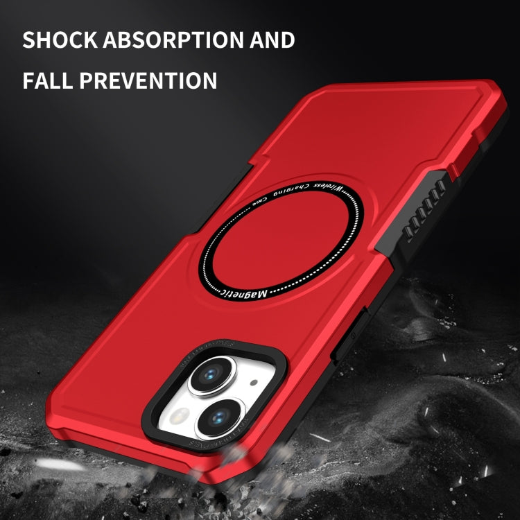 For iPhone 15 MagSafe Shockproof Armor Phone Case(Red) - iPhone 15 Cases by buy2fix | Online Shopping UK | buy2fix