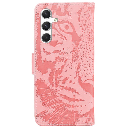 For Samsung Galaxy S24 5G Tiger Embossing Pattern Flip Leather Phone Case(Pink) - Galaxy S24 5G Cases by buy2fix | Online Shopping UK | buy2fix