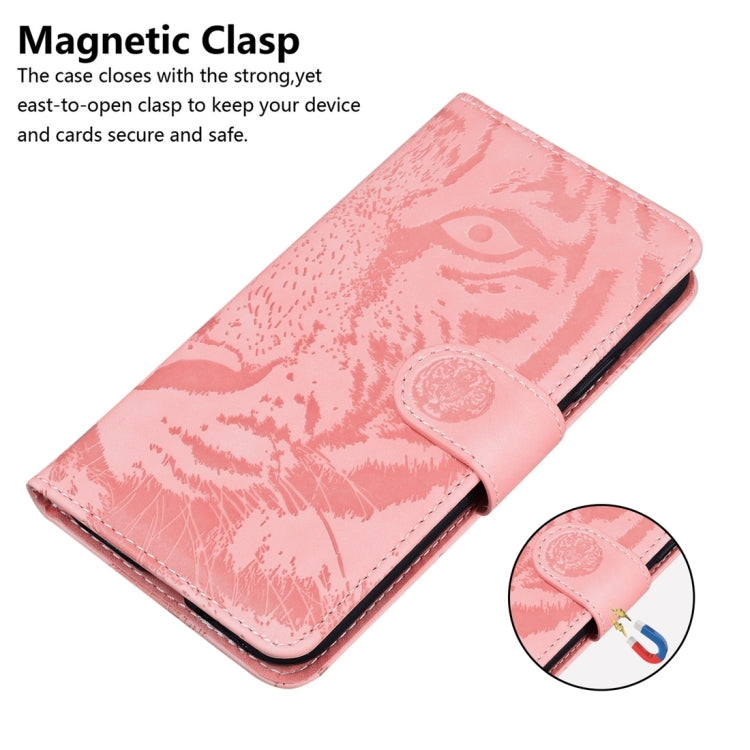 For Samsung Galaxy S24 5G Tiger Embossing Pattern Flip Leather Phone Case(Pink) - Galaxy S24 5G Cases by buy2fix | Online Shopping UK | buy2fix