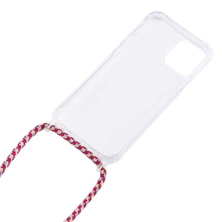 For iPhone 16 Pro Transparent Acrylic Airbag Shockproof Phone Protective Case with Lanyard(White Gold) - iPhone 16 Pro Cases by buy2fix | Online Shopping UK | buy2fix