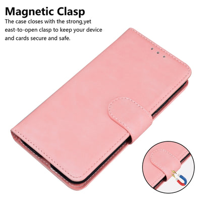 For iPhone 16 Pro Max Skin Feel Pure Color Flip Leather Phone Case(Pink) - iPhone 16 Pro Max Cases by buy2fix | Online Shopping UK | buy2fix