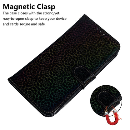 For iPhone 16 Pro Max Colorful Magnetic Buckle Leather Phone Case(Black) - iPhone 16 Pro Max Cases by buy2fix | Online Shopping UK | buy2fix