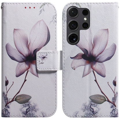For Samsung Galaxy S24 Ultra 5G Coloured Drawing Flip Leather Phone Case(Magnolia) - Galaxy S24 Ultra 5G Cases by buy2fix | Online Shopping UK | buy2fix