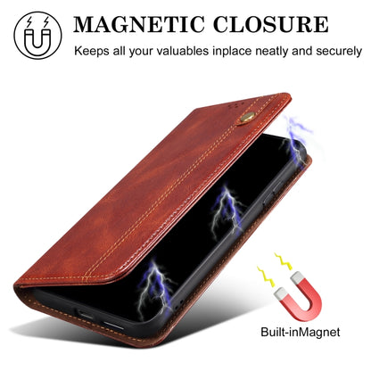 For iPhone 16 Pro Max Oil Wax Crazy Horse Texture Leather Phone Case(Brown) - iPhone 16 Pro Max Cases by buy2fix | Online Shopping UK | buy2fix