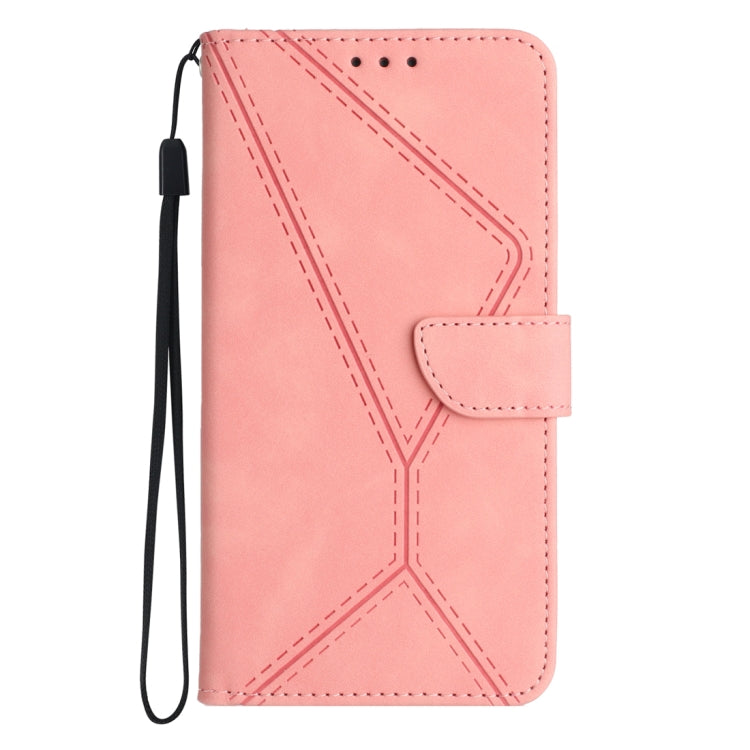 For Samsung Galaxy A25 5G Stitching Embossed Leather Phone Case(Pink) - Galaxy Phone Cases by buy2fix | Online Shopping UK | buy2fix