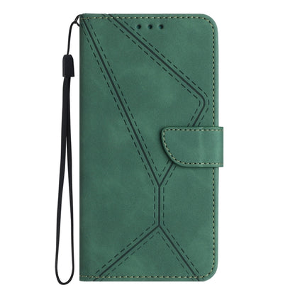 For Samsung Galaxy A25 5G Stitching Embossed Leather Phone Case(Green) - Galaxy Phone Cases by buy2fix | Online Shopping UK | buy2fix