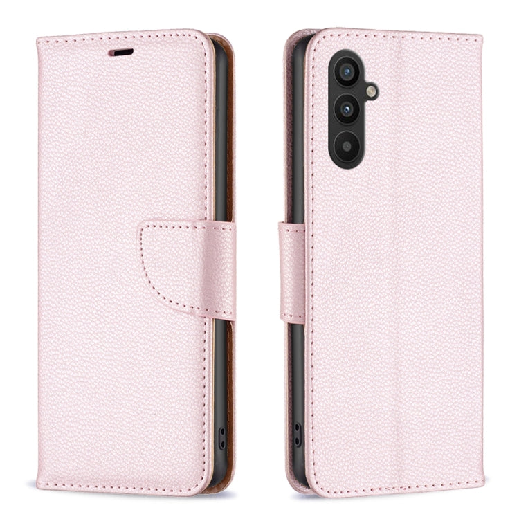 For Samsung Galaxy A34 5G Litchi Texture Pure Color Flip Leather Phone Case(Rose Gold) - Galaxy Phone Cases by buy2fix | Online Shopping UK | buy2fix