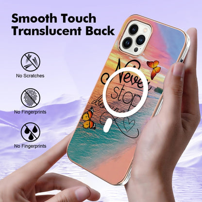 For iPhone 14 Pro Marble Pattern Dual-side IMD Magsafe TPU Phone Case(Dream Butterfly) - iPhone 14 Pro Cases by buy2fix | Online Shopping UK | buy2fix