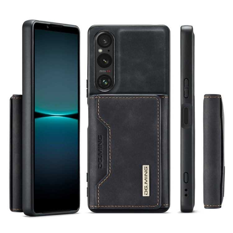 For Sony Xperia 1 V DG.MING M2 Series 3-Fold Multi Card Bag + Magnetic Phone Case(Black) - Sony Cases by DG.MING | Online Shopping UK | buy2fix