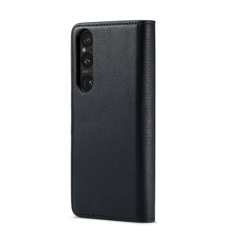 For Sony Xperia 1 V DG.MING Crazy Horse Texture Detachable Magnetic Leather Phone Case(Black) - Sony Cases by DG.MING | Online Shopping UK | buy2fix