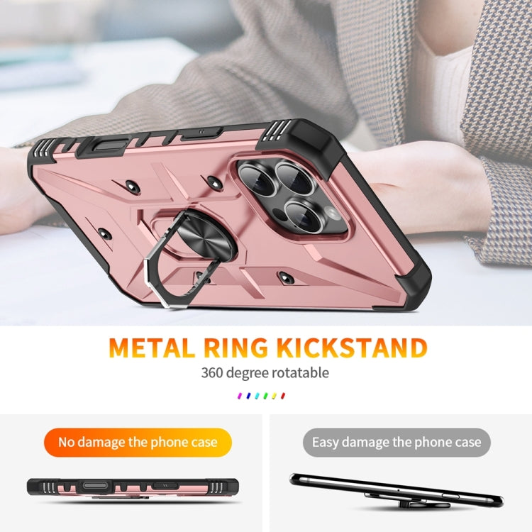 For iPhone 16 Pro Max Ring Holder Phone Case(Rose Gold) - iPhone 16 Pro Max Cases by buy2fix | Online Shopping UK | buy2fix