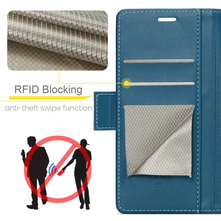 For Samsung Galaxy Z Fold6 5G CaseMe 023 Butterfly Buckle Litchi Texture RFID Anti-theft Leather Phone Case(Blue) - Galaxy Z Fold6 5G Cases by CaseMe | Online Shopping UK | buy2fix