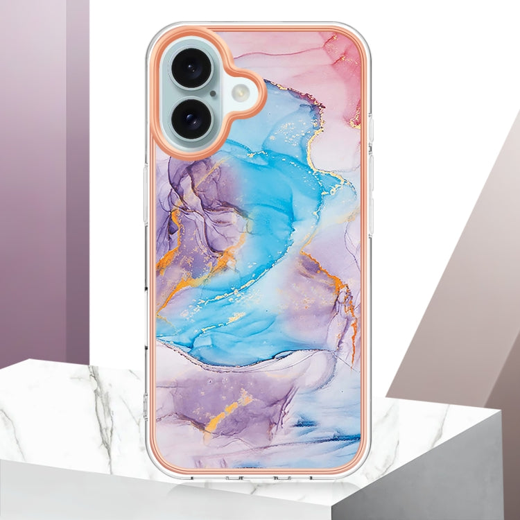 For iPhone 16 Electroplating Pattern IMD TPU Shockproof Case(Milky Way Blue Marble) - iPhone 16 Cases by buy2fix | Online Shopping UK | buy2fix