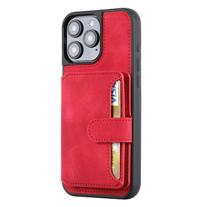 For iPhone 16 Pro Skin Feel Dream RFID Anti-theft PU Card Bag Phone Case(Red) - iPhone 16 Pro Cases by buy2fix | Online Shopping UK | buy2fix