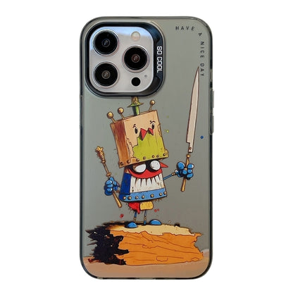 For iPhone 16 Pro Animal Pattern Oil Painting Series PC + TPU Phone Case(Clown) - iPhone 16 Pro Cases by buy2fix | Online Shopping UK | buy2fix