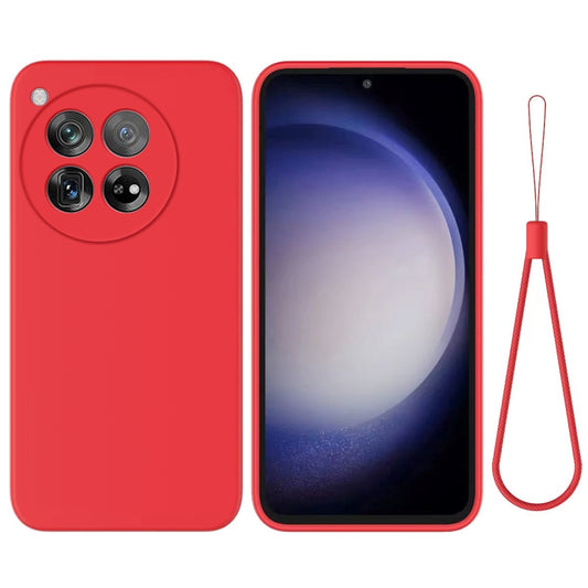 For OnePlus 12 Pure Color Liquid Silicone Shockproof Phone Case(Red) - OnePlus Cases by buy2fix | Online Shopping UK | buy2fix