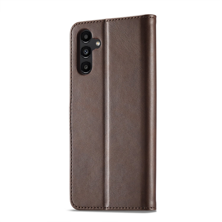 For Samsung Galaxy A35 5G LC.IMEEKE Calf Texture Leather Phone Case(Coffee) - Galaxy Phone Cases by LC.IMEEKE | Online Shopping UK | buy2fix