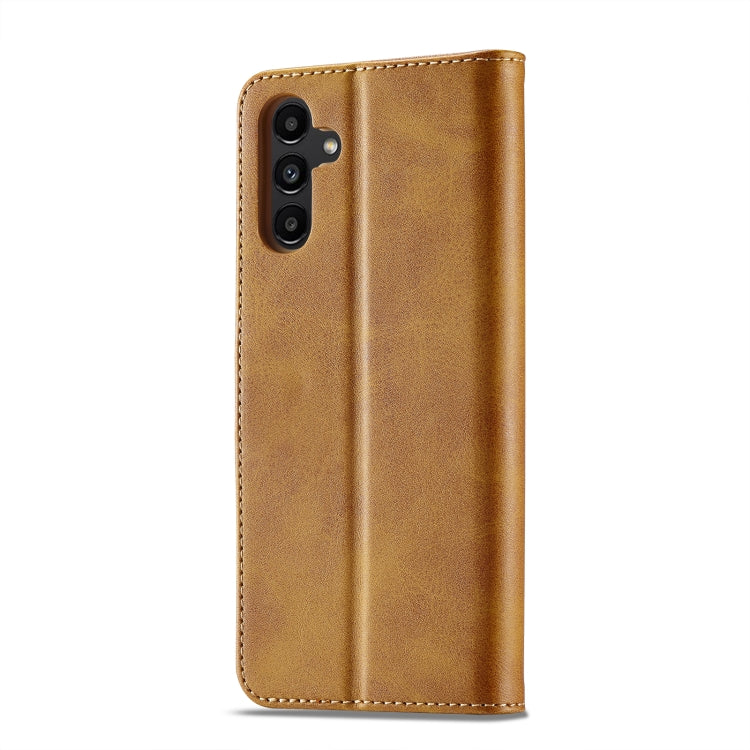 For Samsung Galaxy A55 5G LC.IMEEKE Calf Texture Leather Phone Case(Brown) - Galaxy Phone Cases by LC.IMEEKE | Online Shopping UK | buy2fix